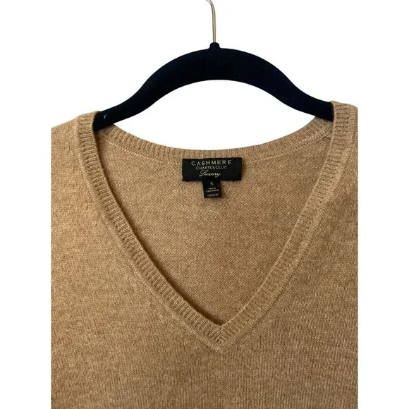 CHARTER CLUB LUXURY CASHMERE WOMENS V-NECK LONG SLEEVE SWEATER - Picture 4 of 6